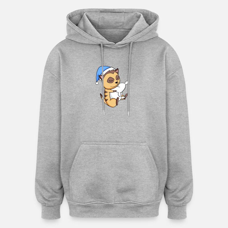 Erdmännchen - Oversized Unisex Hoodie - Grau meliert