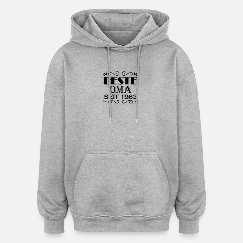 Beste Oma seit 1983 - Oversized Unisex Hoodie - Grau meliert
