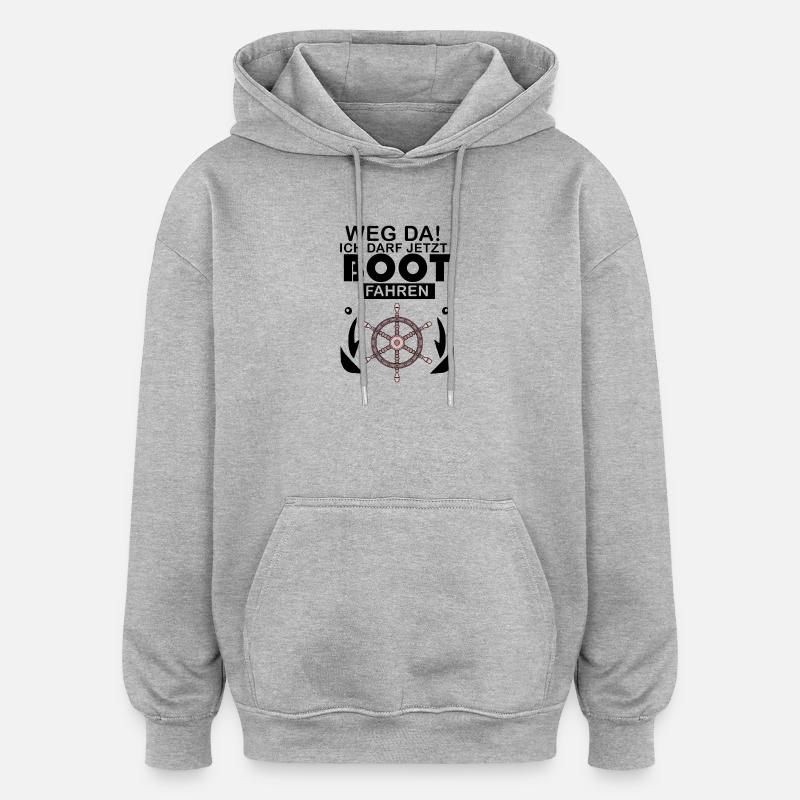 Bootsführerschein Motorboot Geschenk - Oversized Unisex Hoodie - Grau meliert