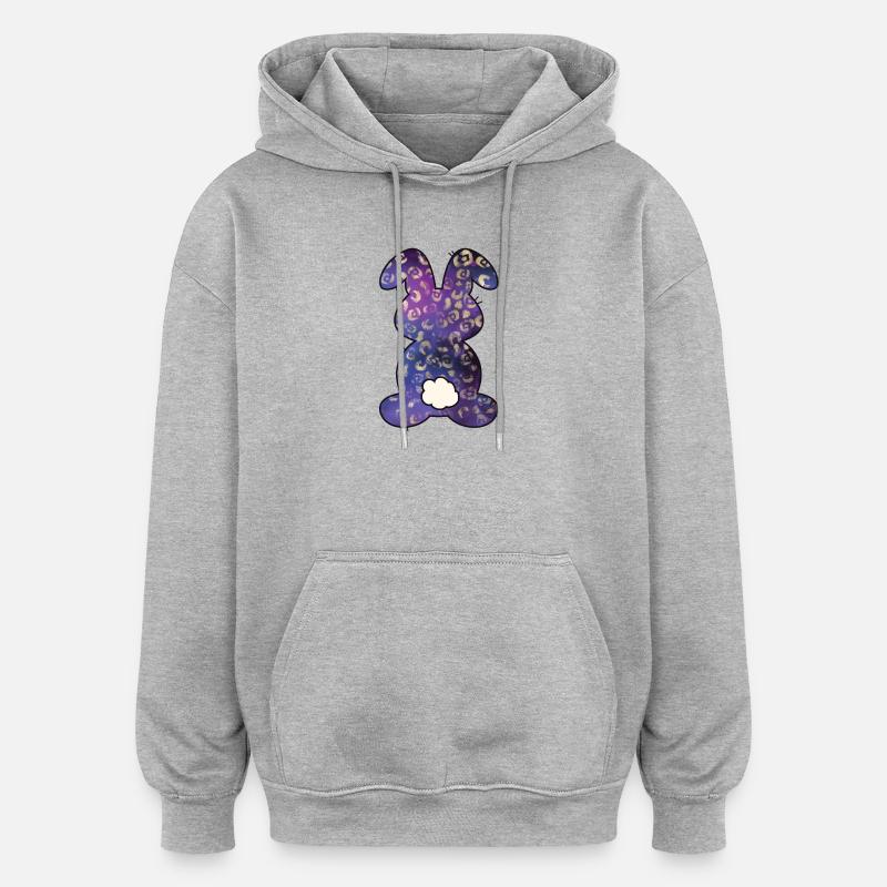 Leopard Pattern Rabbit Easter - Oversized Unisex Hoodie - heather grey