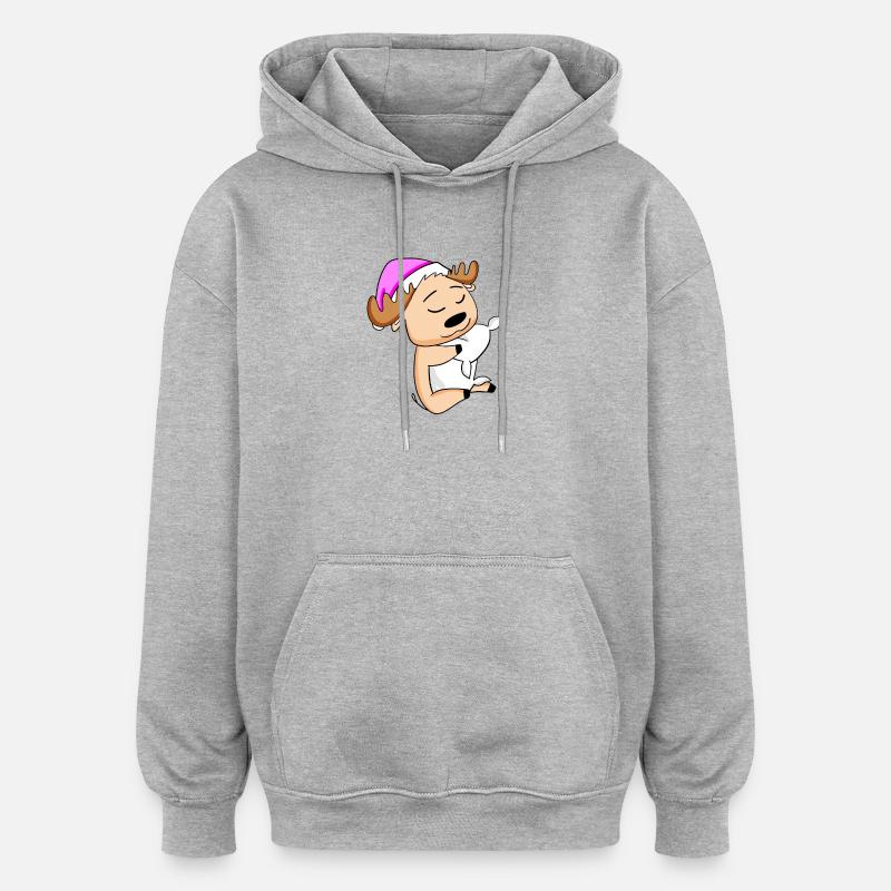 Élan - Sweat à capuche oversize unisexe - gris chiné