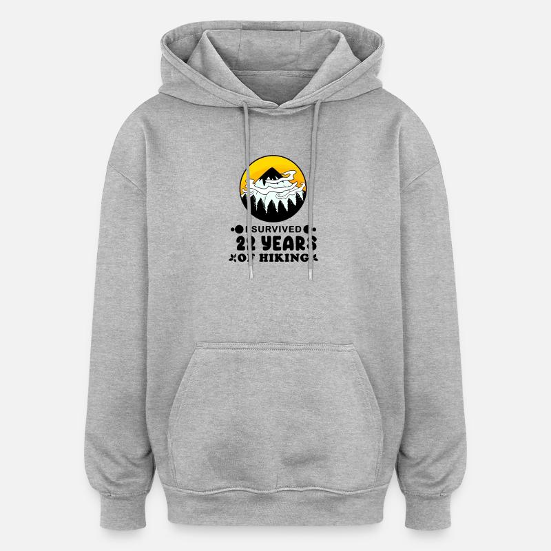 22ème anniversaire Wanderer 22 ans - Sweat à capuche oversize unisexe - gris chiné