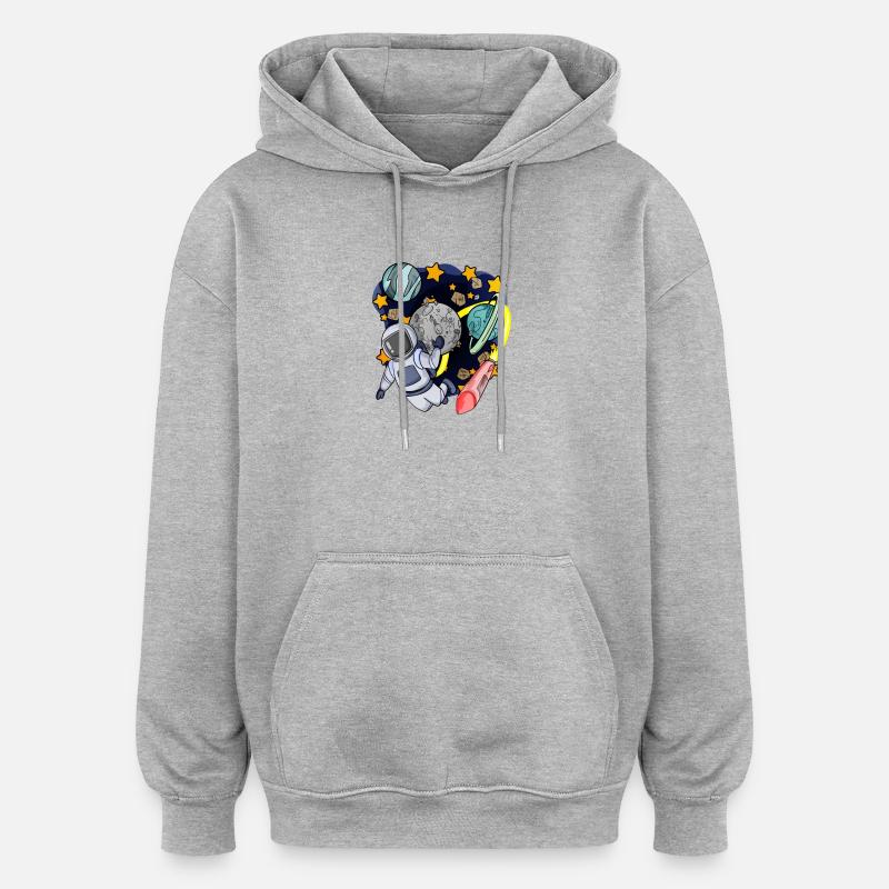 Astronaut in space - Oversized Unisex Hoodie - heather grey