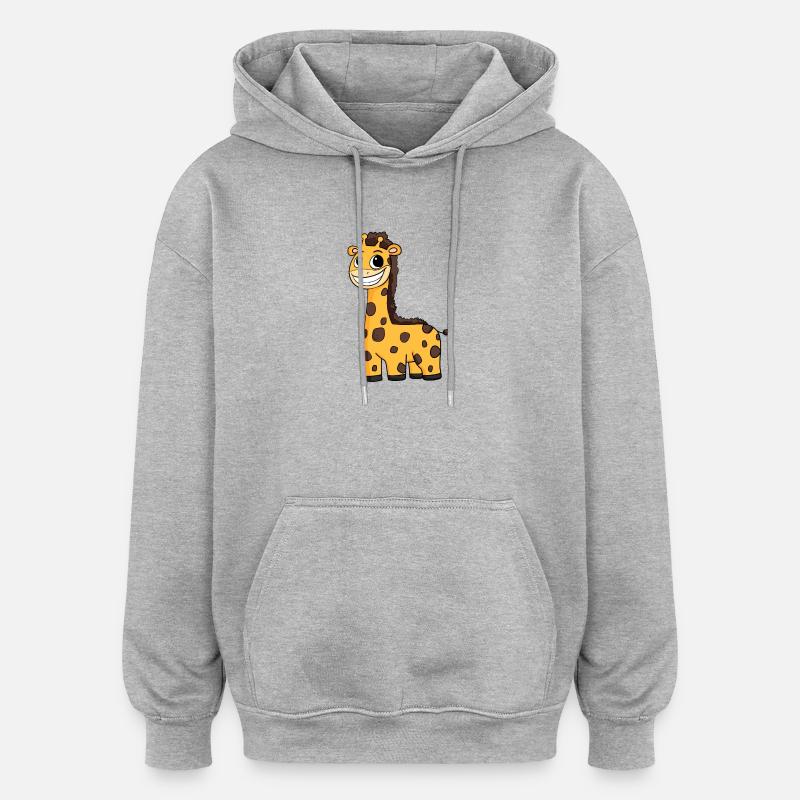 Girafe Enfants Motif Mignon - Sweat à capuche oversize unisexe - gris chiné