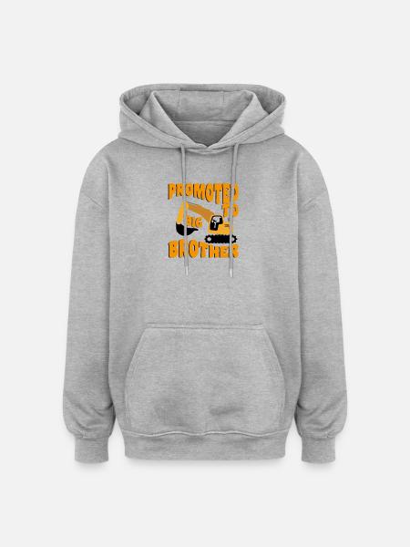 Forfremmet til storebror bliver storebror - Oversize unisex hoodie - grå meleret