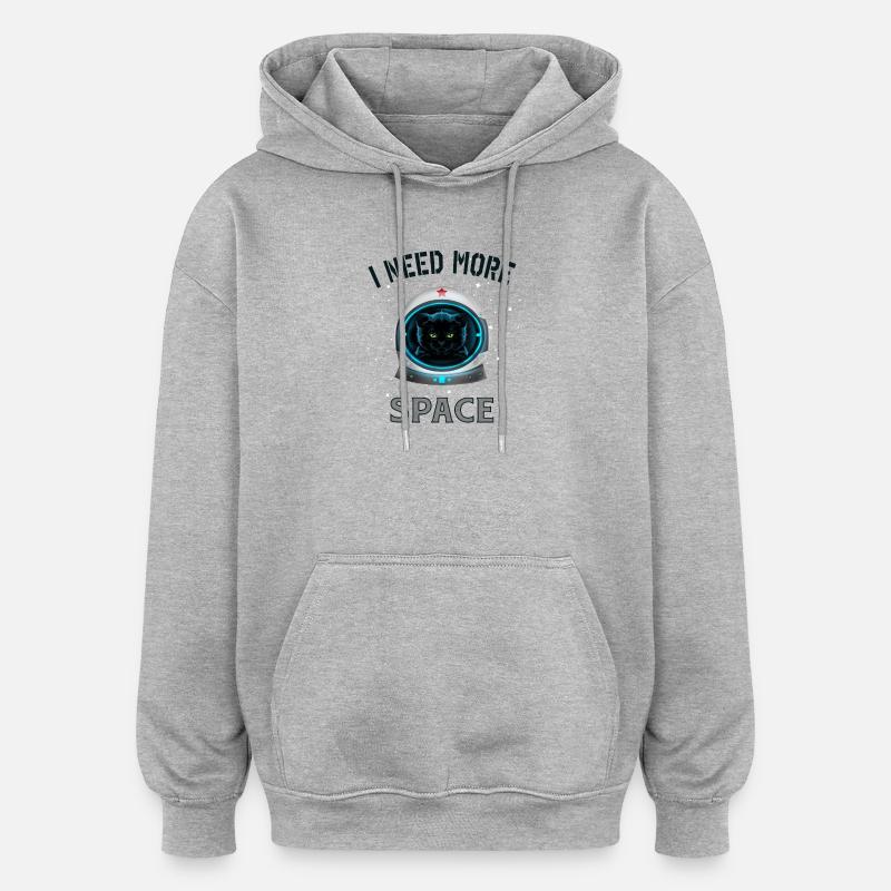 J’ai besoin de plus d’espace chat - Sweat à capuche oversize unisexe - gris chiné