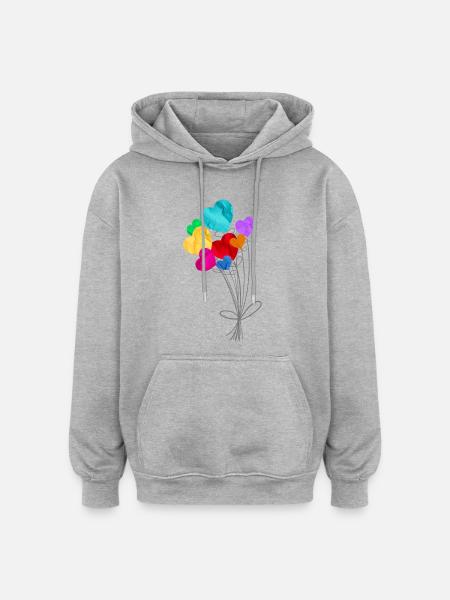 Bouquet of heart-shaped balloons - Oversized Unisex Hoodie - heather grey