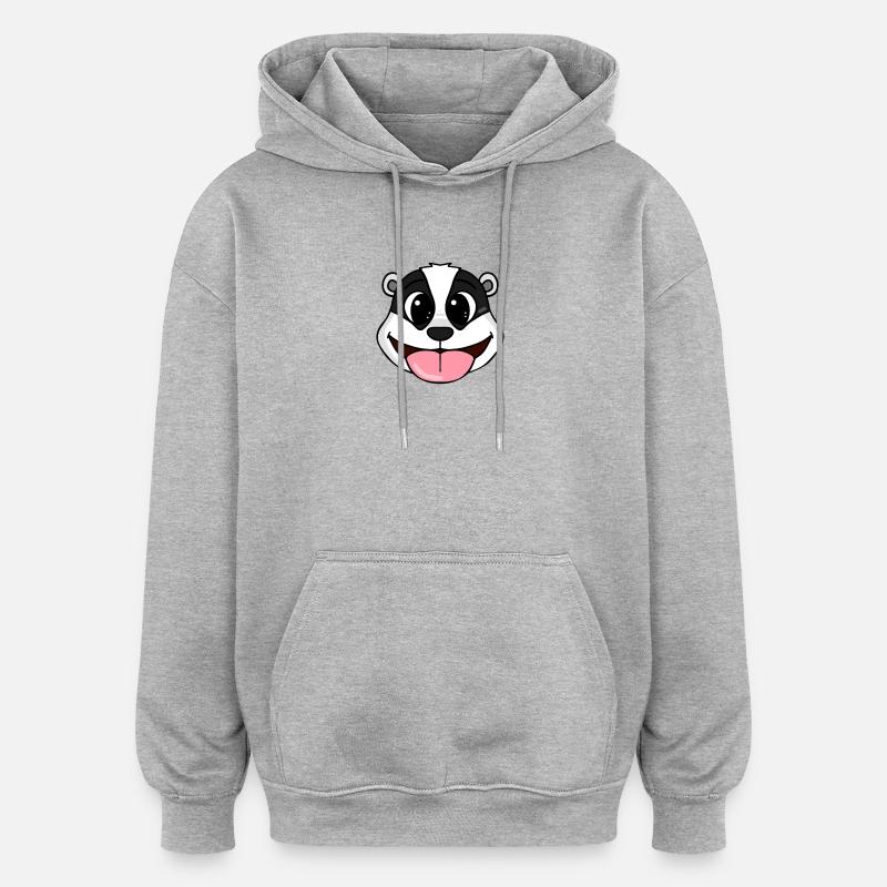 Dachs Kopf - Oversized Unisex Hoodie - Grau meliert