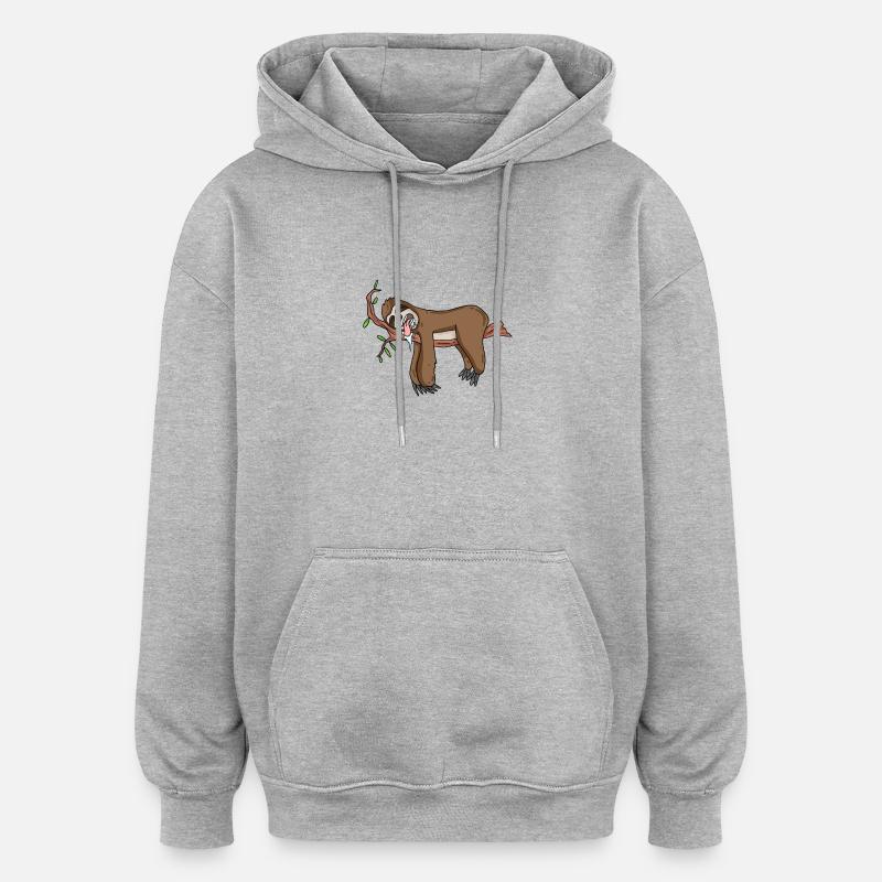 Sleeping sloth - Oversized Unisex Hoodie - heather grey