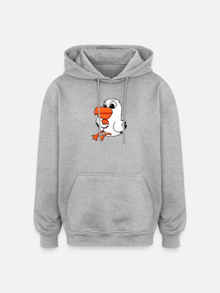 Seagull family - seagull with baby - Oversized Unisex Hoodie - heather grey
