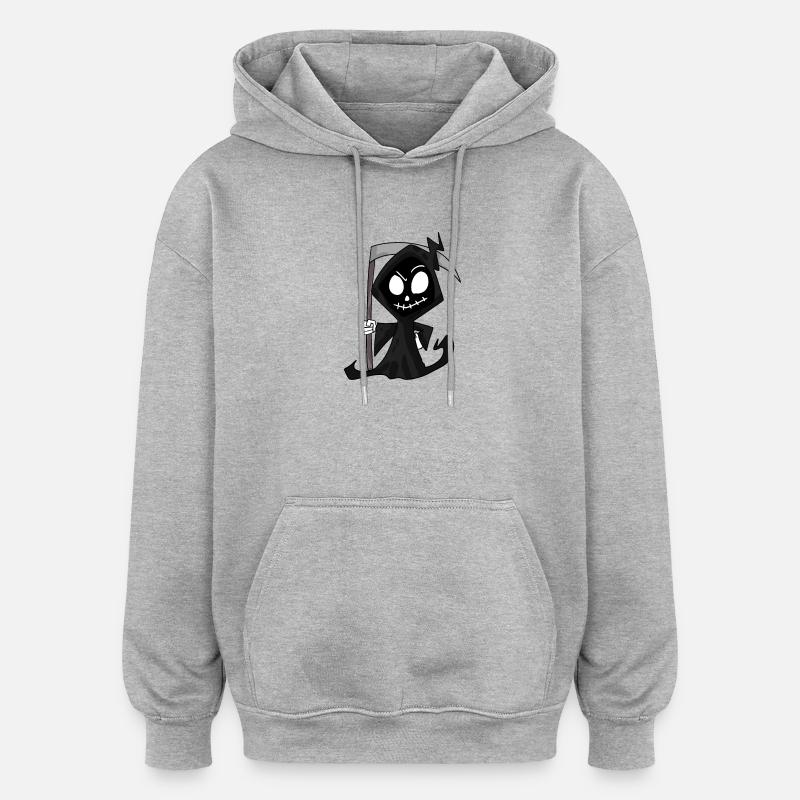 Grim Reaper with Scythe - Halloween - Oversized Unisex Hoodie - heather grey