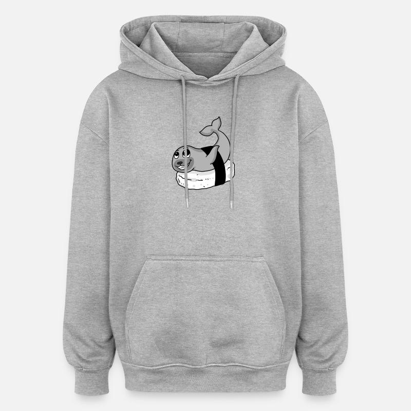 Sushi - Sweat à capuche oversize unisexe - gris chiné
