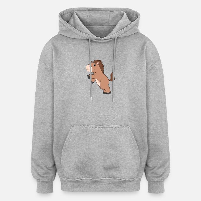 Cheval mignon - Sweat à capuche oversize unisexe - gris chiné