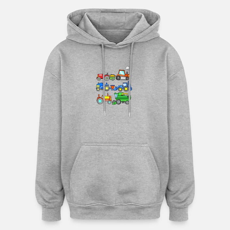 Construction site vehicles - Oversized Unisex Hoodie - heather grey