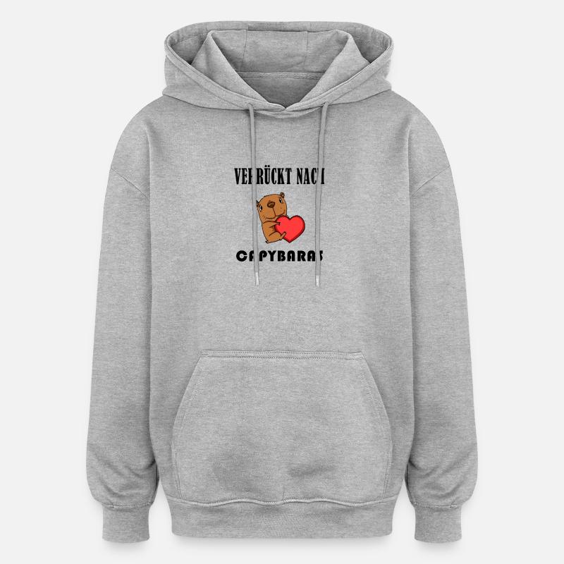 Capybara Wasserschwein Geschenk - Oversized Unisex Hoodie - Grau meliert