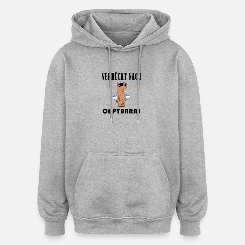 Capybara Wasserschwein Capybaras - Oversized Unisex Hoodie - Grau meliert
