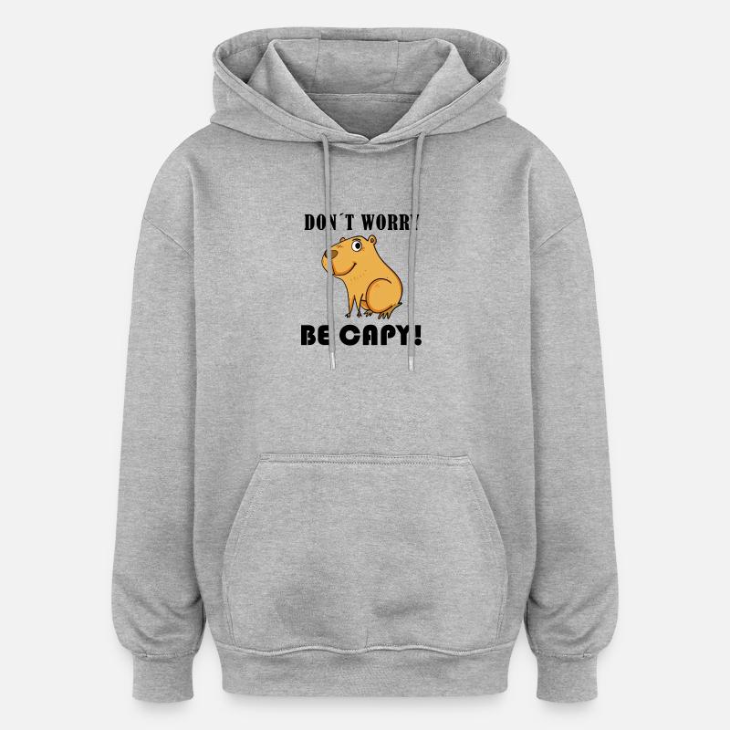Capybara Wasserschwein Capybaras - Sweat à capuche oversize unisexe - gris chiné