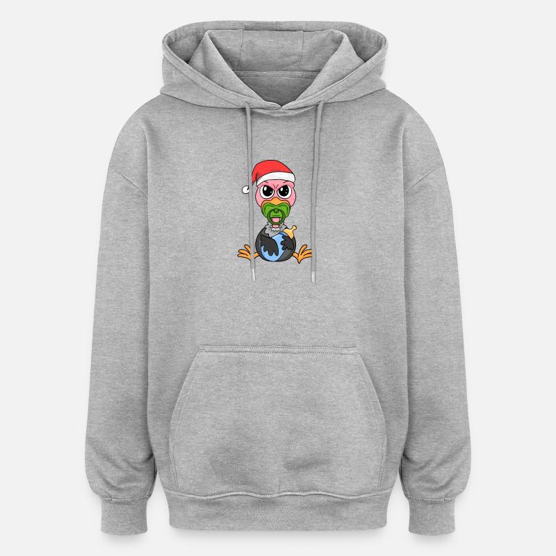 Vautour bébé Noël - Sweat à capuche oversize unisexe - gris chiné