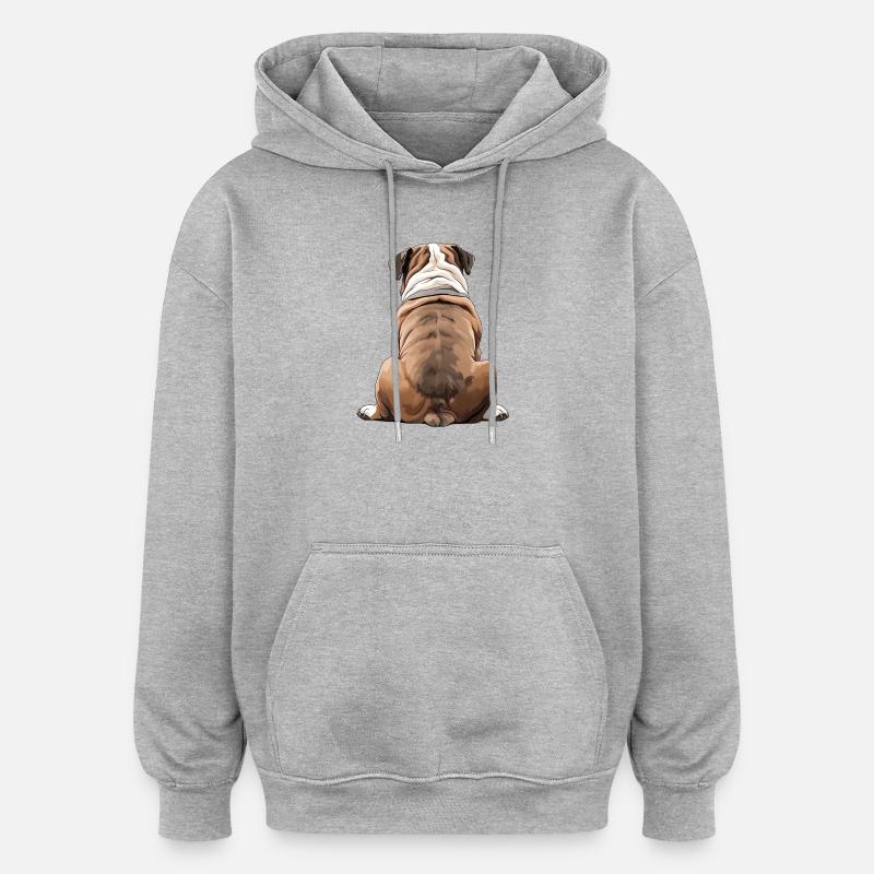 Bouledogue - Sweat à capuche oversize unisexe - gris chiné