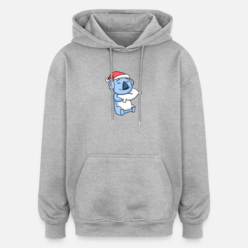 Koala Mignon Fatigué Noël - Sweat à capuche oversize unisexe - gris chiné