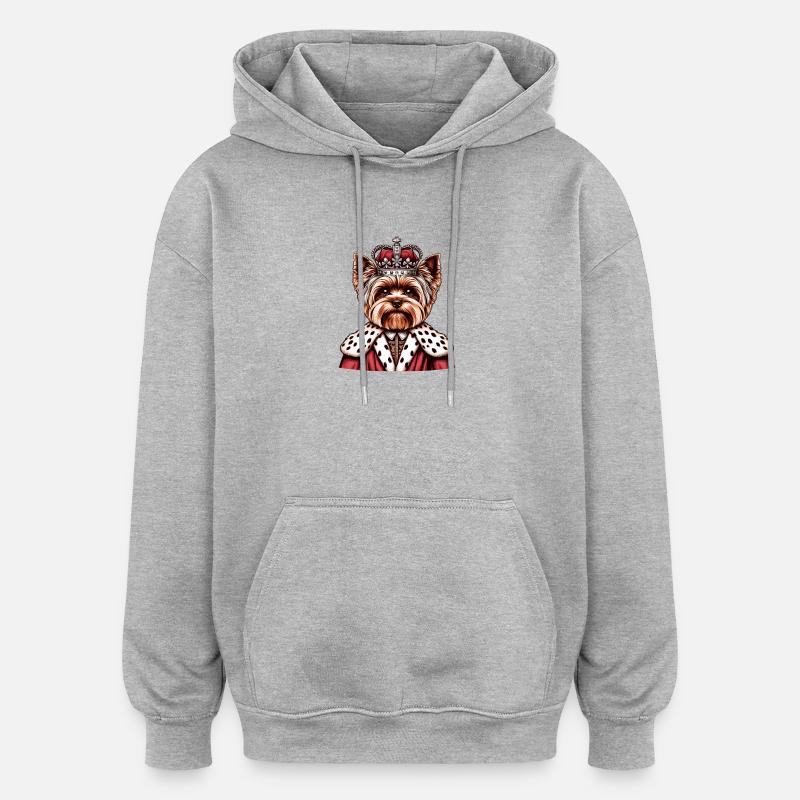 Yorkshire Terrier König - Oversized Unisex Hoodie - Grau meliert