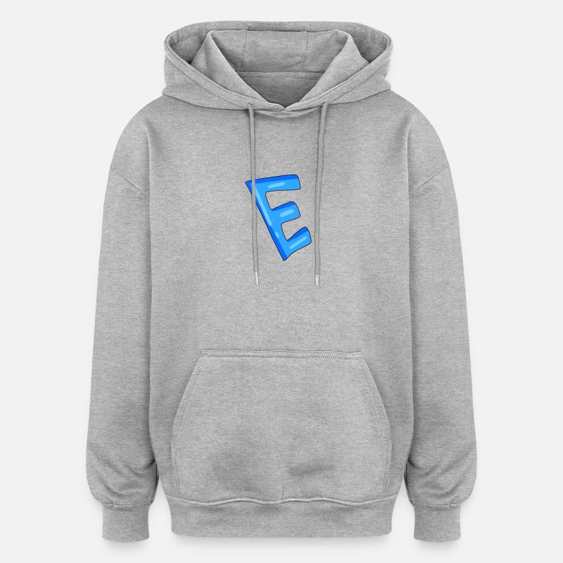 Buchstabe E Anfangsbuchstabe - Oversized Unisex Hoodie - Grau meliert