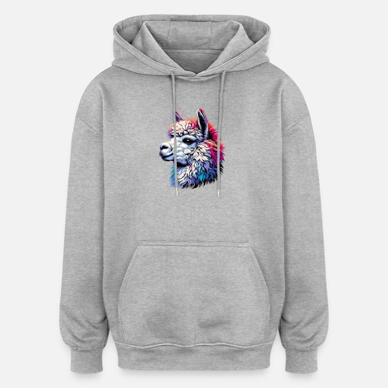 Alpaga - Sweat à capuche oversize unisexe - gris chiné