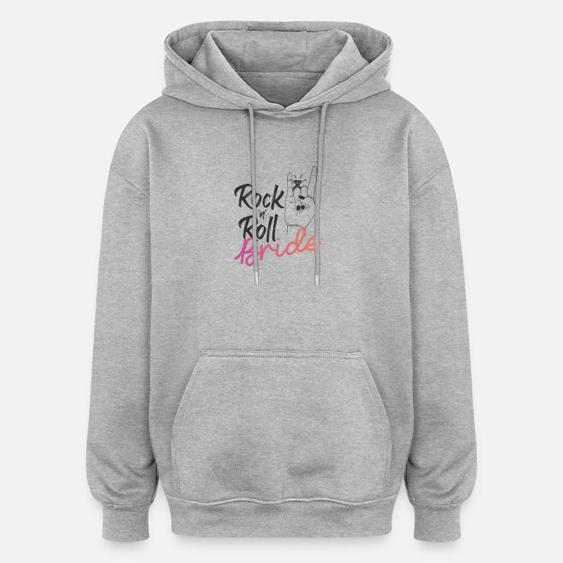 Mariée Rock 'n' Roll - Sweat à capuche oversize unisexe - gris chiné