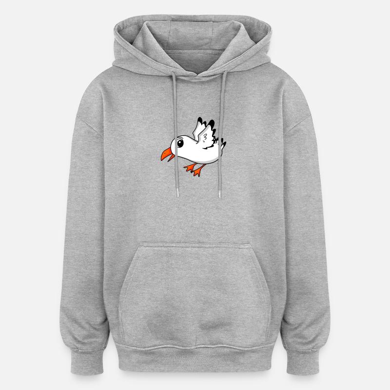 Seagull Bird - Oversized Unisex Hoodie - heather grey