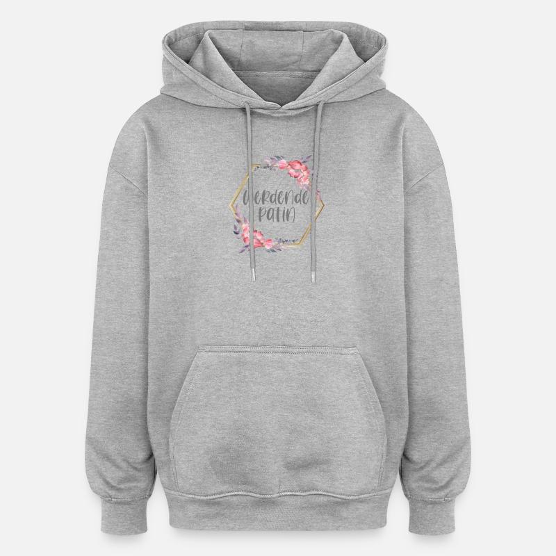Boho werdende Patin Geschenk - Oversized Unisex Hoodie - Grau meliert