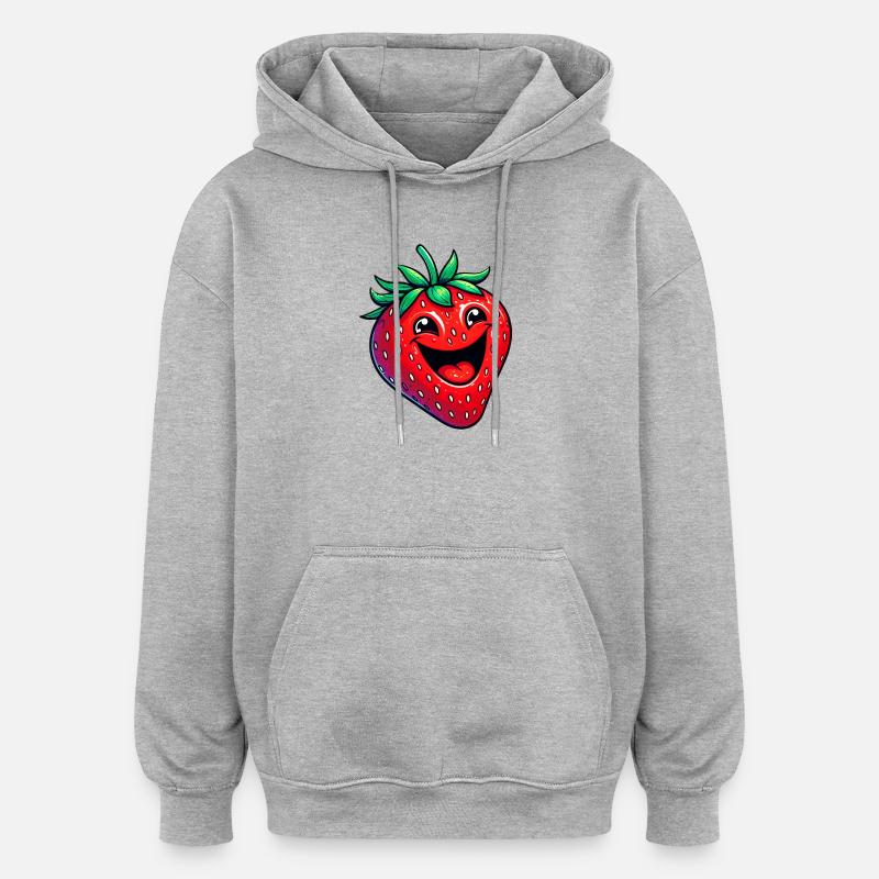 Erdbeeren Erdbeeren - Oversized Unisex Hoodie - Grau meliert