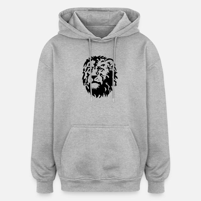 Chat Loewe - Sweat à capuche oversize unisexe - gris chiné