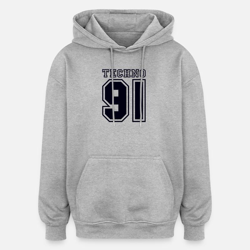 TECHNO 91 - Oversized Unisex Hoodie - heather grey