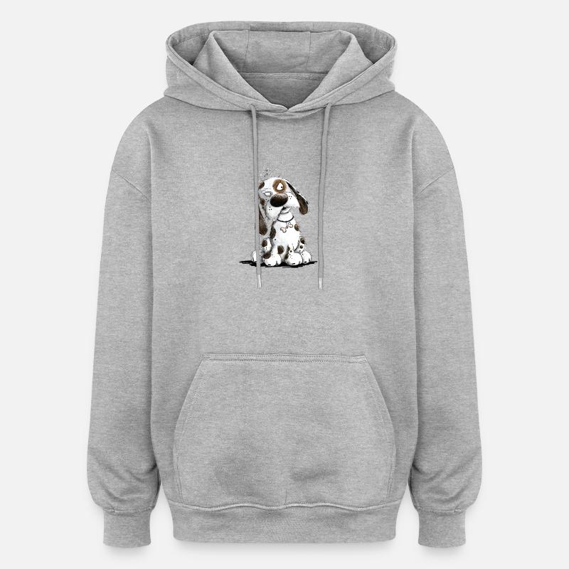 Nope Dog Saying Statement Grumpy - Oversized Unisex Hoodie - heather grey