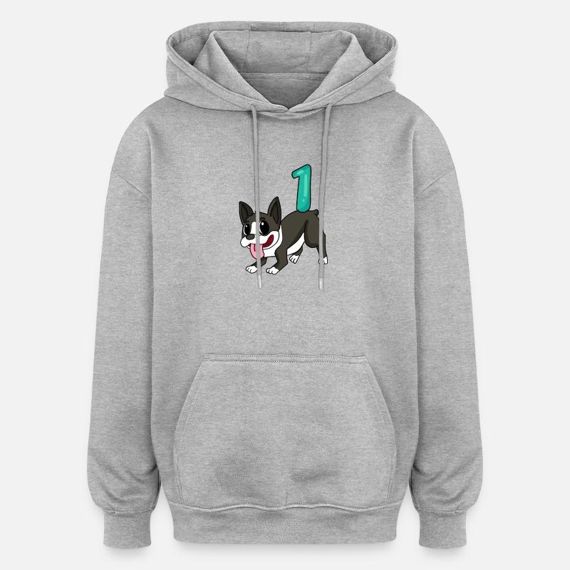 Numéro 1 Numéro Un - Sweat à capuche oversize unisexe - gris chiné