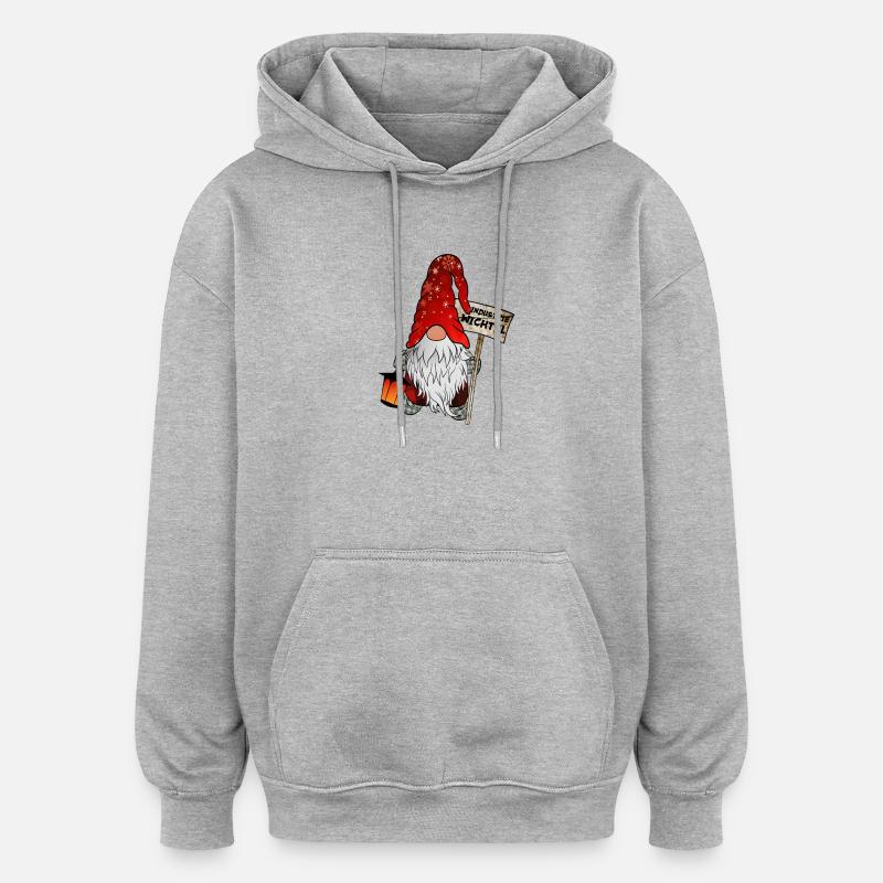 Industrie Wichtel - Oversized Unisex Hoodie - Grau meliert