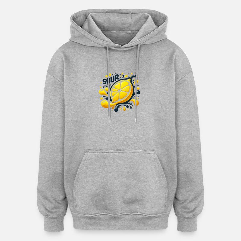 Lemon Splash - Sweat à capuche oversize unisexe - gris chiné