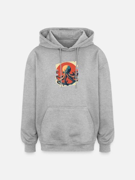Octopus Octopus - Oversized Unisex Hoodie - heather grey