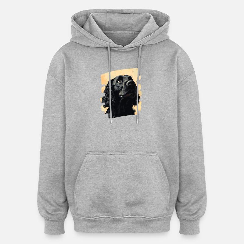 Cocker Spaniel - Sweat à capuche oversize unisexe - gris chiné