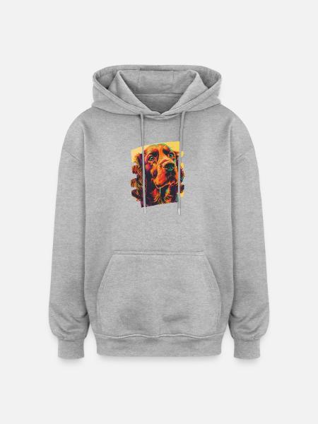 Cocker Spaniel - Sweat à capuche oversize unisexe - gris chiné