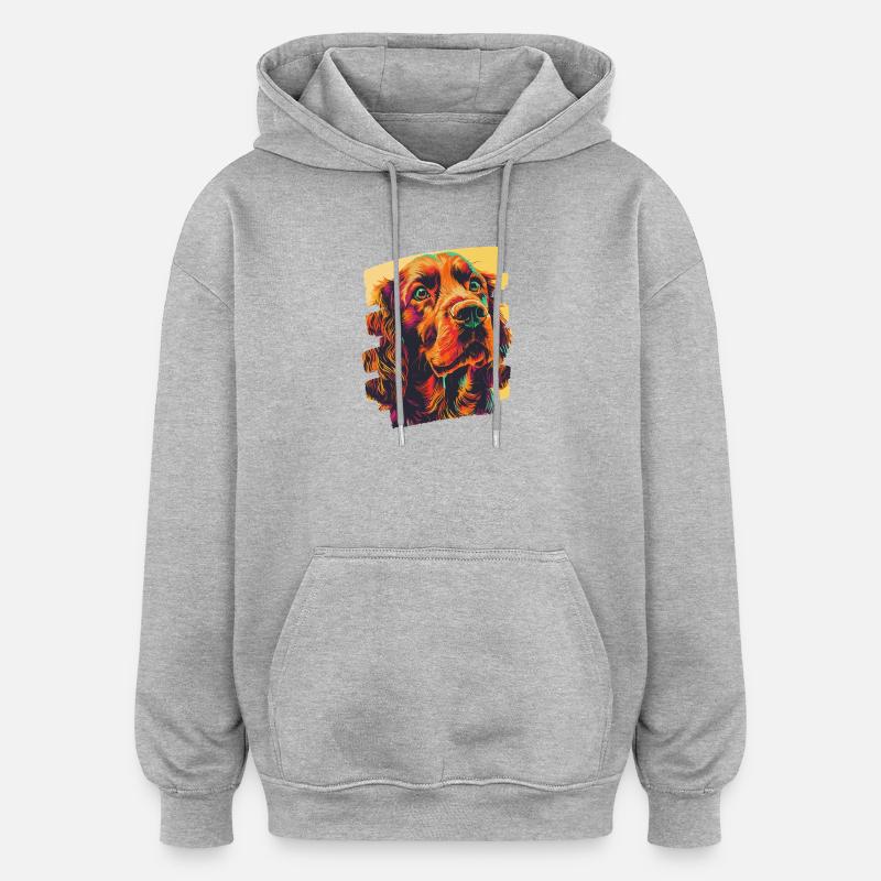 Cocker Spaniel - Sweat à capuche oversize unisexe - gris chiné