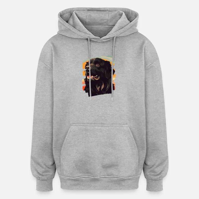 Terre-Neuve - Sweat à capuche oversize unisexe - gris chiné
