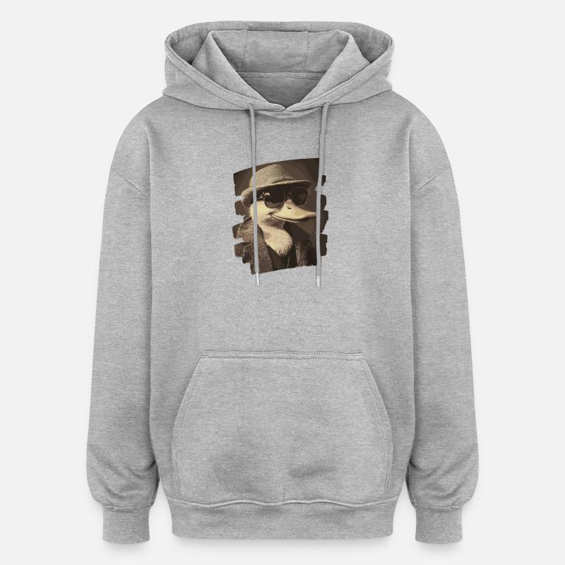 Ferme de canards - Sweat à capuche oversize unisexe - gris chiné