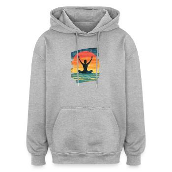 Yoga Namaste Meditation - Oversized Unisex Hoodie - Grau meliert - Vorne - Noah (186cm)