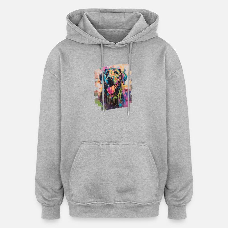 Labrador - Sweat à capuche oversize unisexe - gris chiné