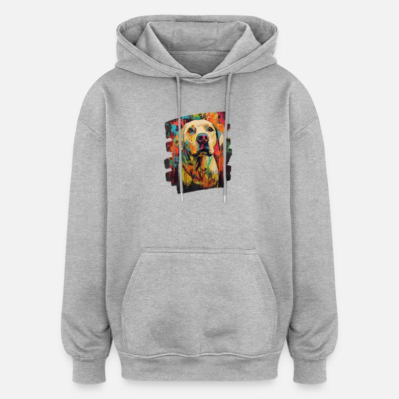 Labrador - Felpa con cappuccio unisex oversize - grigio melange
