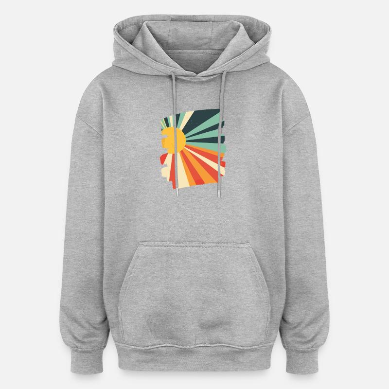 Soleil d’été - Sweat à capuche oversize unisexe - gris chiné