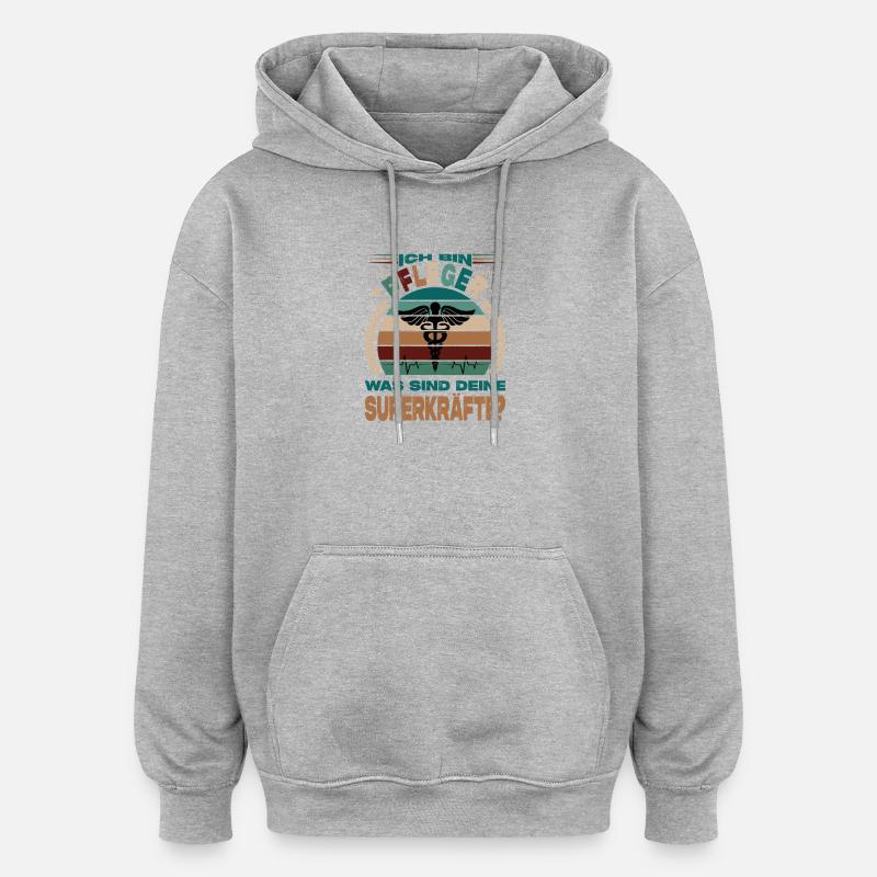 Pfleger Geschenke Krankenpfleger Abschluss - Oversized Unisex Hoodie - Grau meliert