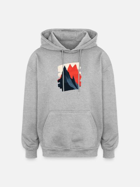Mountains Climbing Climbers Hiking - Oversized Unisex Hoodie - heather grey