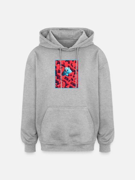 Monster Labyrinth - Oversized Unisex Hoodie - heather grey